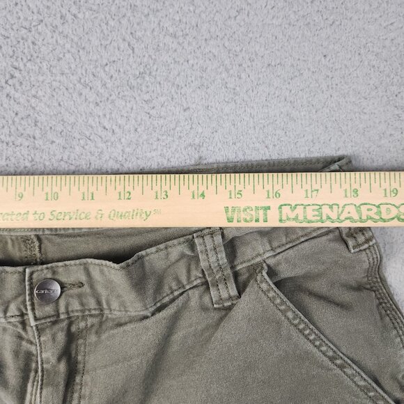 Carhartt Rugged Flex Shorts Men's 40 Relaxed Olive Green Faded Canvas Workwear - Picture 3 of 11